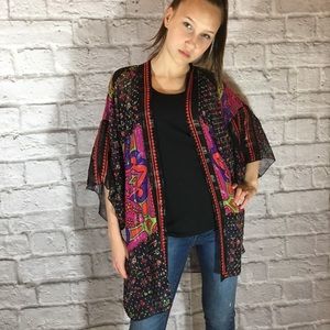 Anna Sui Black size XS kimono black multi